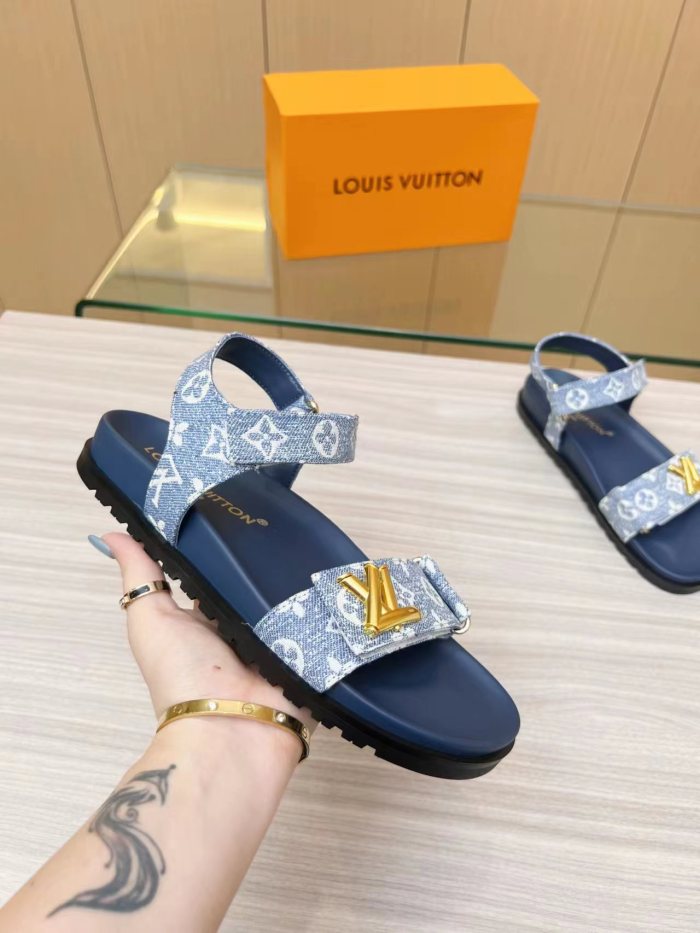 Louis Vuitton Womens Shoes Sandals Slippers Luxury Brand with Original Box Whatsapp 【+1-3239614486】