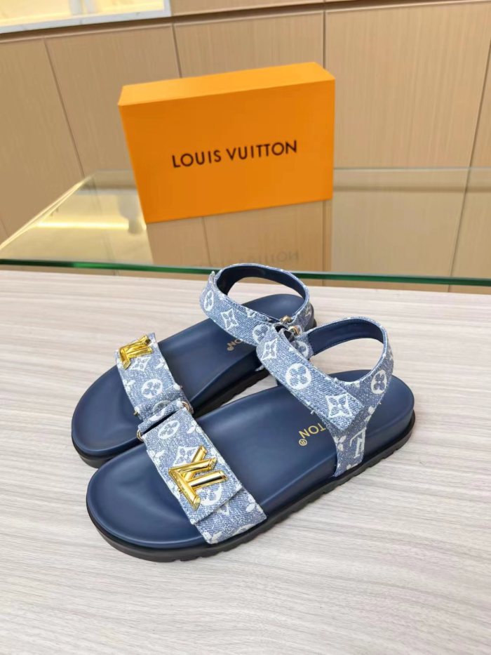 Louis Vuitton Womens Shoes Sandals Slippers Luxury Brand with Original Box Whatsapp 【+1-3239614486】