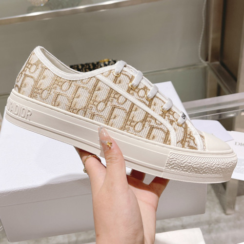Dior Womens Shoes Fashion Sneakers WALK'N'DIOR SNEAKER Cotton Canvas Luxury Brand with Original Box Whatsapp【+1-3239614486】