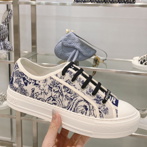 Dior Womens Shoes Fashion Sneakers WALK'N'DIOR SNEAKER Cotton Canvas Luxury Brand with Original Box Whatsapp【+1-3239614486】