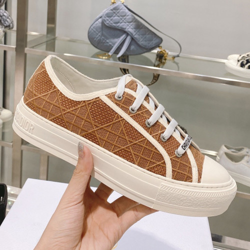 Dior Womens Shoes Fashion Sneakers WALK'N'DIOR SNEAKER Cotton Canvas Luxury Brand with Original Box Whatsapp【+1-3239614486】