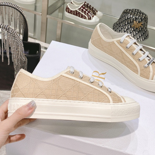 Dior Womens Shoes Fashion Sneakers WALK'N'DIOR SNEAKER Cotton Canvas Luxury Brand with Original Box Whatsapp【+1-3239614486】