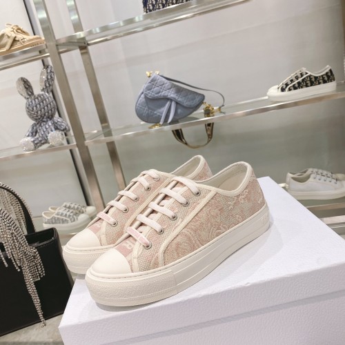 Dior Womens Shoes Fashion Sneakers WALK'N'DIOR SNEAKER Cotton Canvas Luxury Brand with Original Box Whatsapp【+1-3239614486】