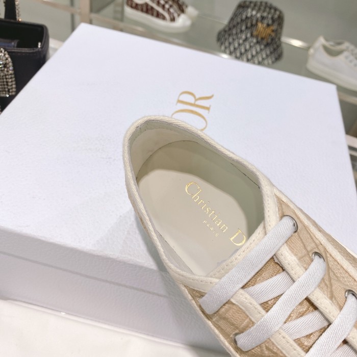 Dior Womens Shoes Fashion Sneakers WALK'N'DIOR SNEAKER Cotton Canvas Luxury Brand with Original Box Whatsapp【+1-3239614486】