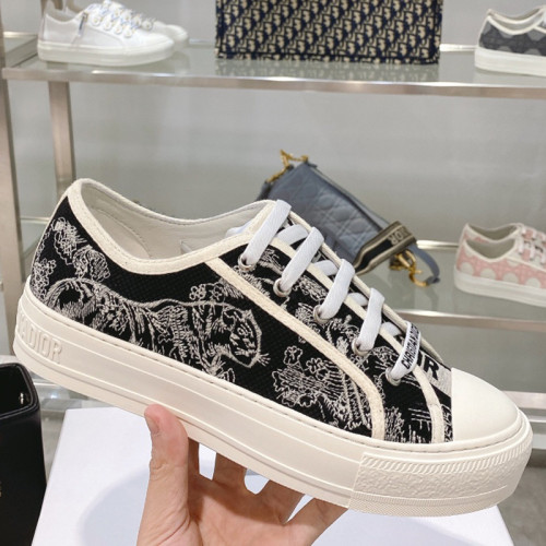 Dior Womens Shoes Fashion Sneakers WALK'N'DIOR SNEAKER Cotton Canvas Luxury Brand with Original Box Whatsapp【+1-3239614486】