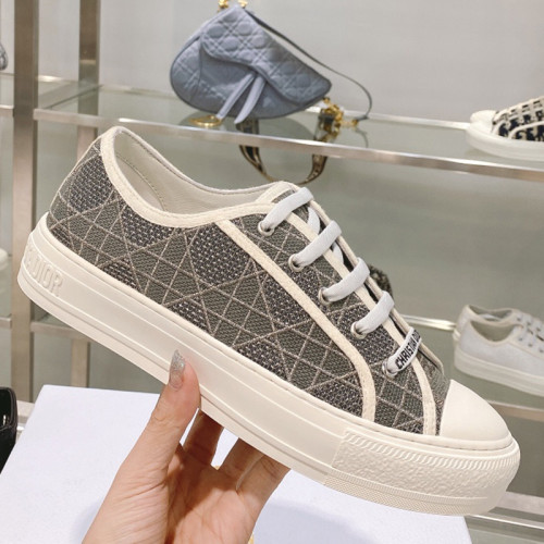Dior Womens Shoes Fashion Sneakers WALK'N'DIOR SNEAKER Cotton Canvas Luxury Brand with Original Box Whatsapp【+1-3239614486】