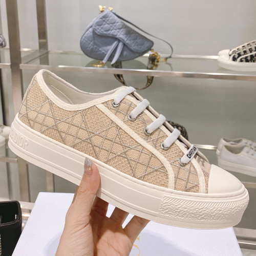 Dior Womens Shoes Fashion Sneakers WALK'N'DIOR SNEAKER Cotton Canvas Luxury Brand with Original Box Whatsapp【+1-3239614486】