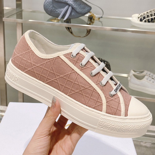 Dior Womens Shoes Fashion Sneakers WALK'N'DIOR SNEAKER Cotton Canvas Luxury Brand with Original Box Whatsapp【+1-3239614486】