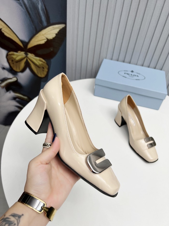 Prada Womens Shoes Casual Luxury Brand Pumps 8.5cm Heel with Original Box Whatsapp【+1-3239614486】