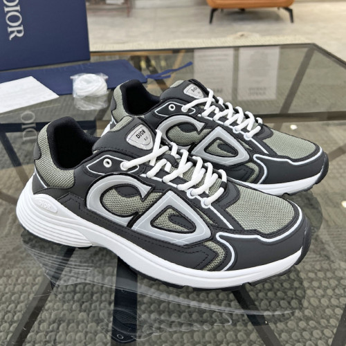 Dior Mens Shoes Sneakers Luxury Brand B30 SNEAKER Deep Green Mesh and Black Technical Fabric 3SN279ZRD_H664 with Original Box Whatsapp【+1-3239614486】
