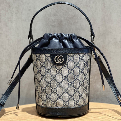 Gucci Womens Bags Shoulder Handbags Luxury Brand Ophidia mini bucket bag in Beige GG Supreme Fabric Whatsapp 【+1-3239614486】