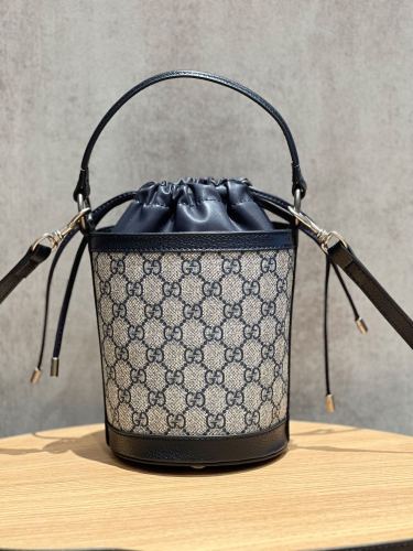 Gucci Womens Bags Shoulder Handbags Luxury Brand Ophidia mini bucket bag in Beige GG Supreme Fabric Whatsapp 【+1-3239614486】