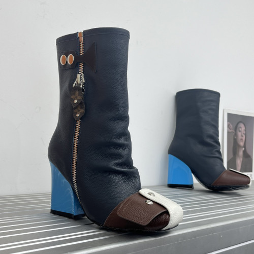 Louis Vuitton Womens Shoes Fashion Boots Luxury Brand LV Patti Wedge Half Boot 1AACCR with Original Box Whatsapp【+1-3239614486】