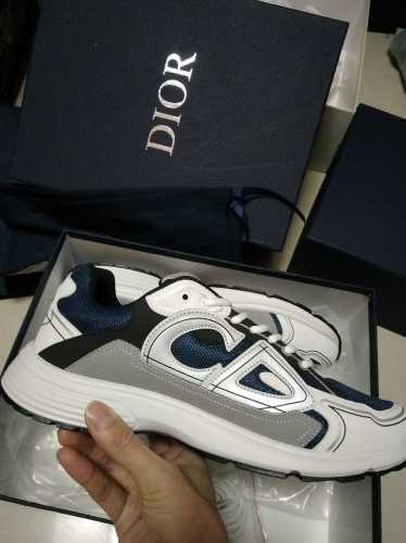 Dior Mens Shoes Sneakers Luxury Brand B30 SNEAKER Blue Mesh and White, Gray and Black Technical Fabric 3SN279ZRB_H553 with Original Box Whatsapp【+1-3239614486】