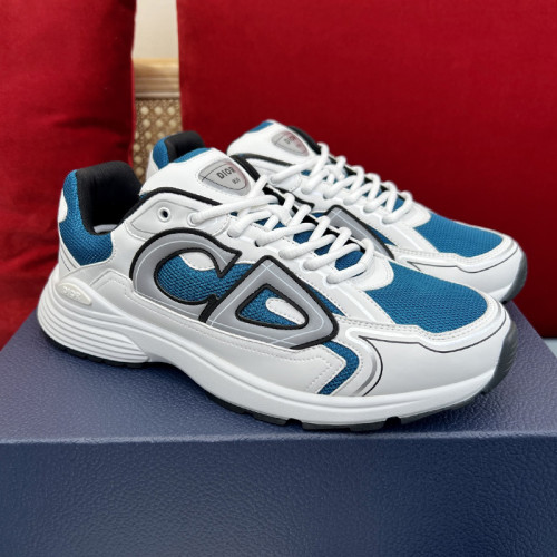 Dior Mens Shoes Sneakers Luxury Brand B30 SNEAKER Blue Mesh and White Technical Fabric 3SN279ZRD_H065 with Original Box Whatsapp【+1-3239614486】