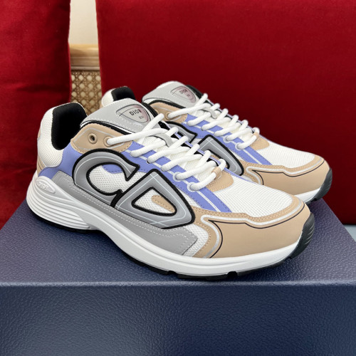 Dior Mens Shoes Sneakers Luxury Brand B30 SNEAKER Cream Mesh and Beige, Blue and Gray Technical Fabric 3SN279ZRB_H111 with Original Box Whatsapp【+1-3239614486】