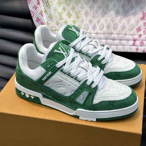 Louis Vuitton Mens Shoes Fashion Sneakers Design Luxury Brand LV TRAINER SNEAKER 1ABLVV Mix of materials with Original Box 1ABLUR Whatsapp 【+1-3239614486】
