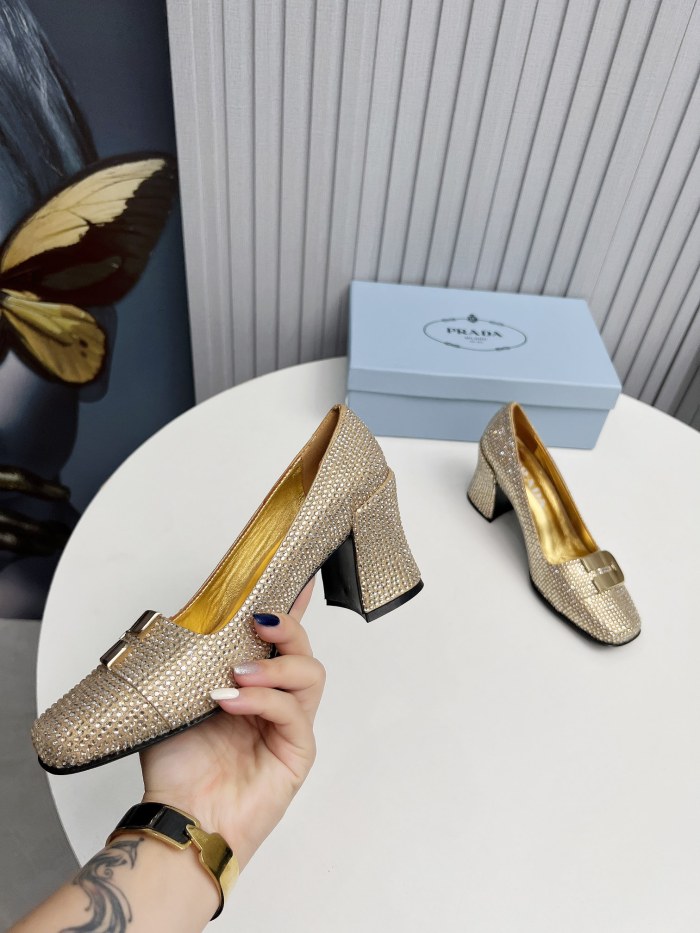 Prada Womens Shoes Casual Luxury Brand Pumps 8.5cm Heel with Original Box Whatsapp【+1-3239614486】