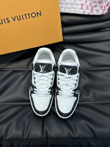 Louis Vuitton Mens Shoes Fashion Sneakers Design Luxury Brand LV TRAINER SNEAKER 1ABLVV Mix of materials with Original Box 1ABLUR Whatsapp 【+1-3239614486】