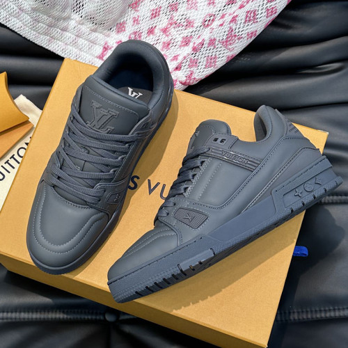 Louis Vuitton Mens Shoes Fashion Sneakers Design Luxury Brand LV TRAINER SNEAKER 1ABLVV Mix of materials with Original Box 1ABLUR Whatsapp 【+1-3239614486】