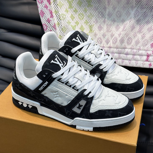 Louis Vuitton Mens Shoes Fashion Sneakers Design Luxury Brand LV TRAINER SNEAKER 1ABLVV Mix of materials with Original Box 1ABLUR Whatsapp 【+1-3239614486】