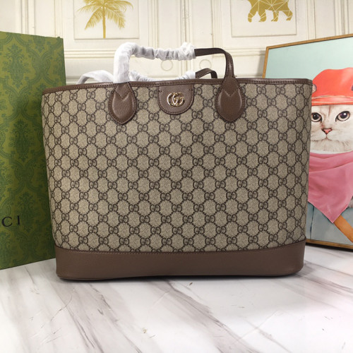 Gucci Womens Bags Shoulder Handbags Luxury Brand Ophidia medium tote bag in beige and ebony Supreme Whatsapp 【+1-3239614486】
