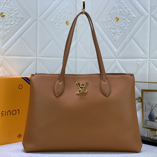 Louis Vuitton Womens Bags Handbags Luxury Brand Fashion Type LOCKME SHOPPER Black Grained calf leather M57345 Whatsapp【+1-3239614486】