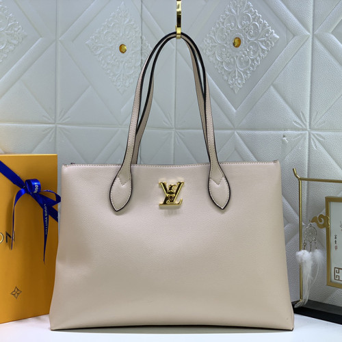 Louis Vuitton Womens Bags Handbags Luxury Brand Fashion Type LOCKME SHOPPER Black Grained calf leather M57345 Whatsapp【+1-3239614486】