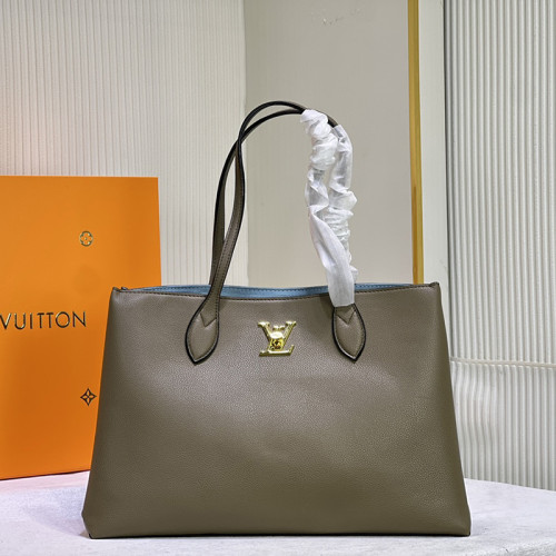 Louis Vuitton Womens Bags Handbags Luxury Brand Fashion Type LOCKME SHOPPER Black Grained calf leather M57345 Whatsapp【+1-3239614486】
