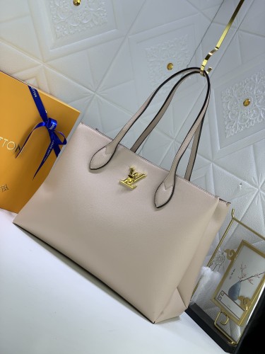 Louis Vuitton Womens Bags Handbags Luxury Brand Fashion Type LOCKME SHOPPER Black Grained calf leather M57345 Whatsapp【+1-3239614486】