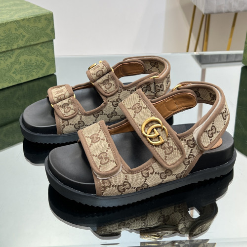 Gucci Womens Shoes Sandals 14cm Heel and 4.5cm Platform Luxury Brand with Original Box 719844 C9D00 9022 Women's Interlocking G studs sandal in leather Whatsapp【+1-3239614486】