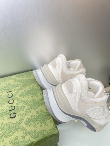 Gucci Mens Shoes Boots Luxury Brand Fashion Men's Gucci Run sneaker in white suede with Original Box Whatsapp【+1-3239614486】