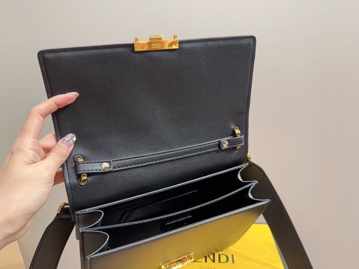 Fendi Womens Bags Shoulder Bags Handbags Luxury Brand FENDI Kan U leather bag with Original Box