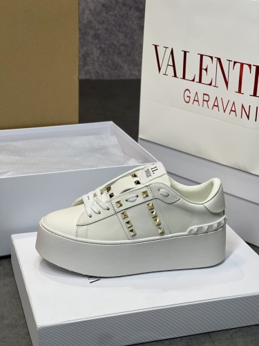 Valentino Womens Shoes Sneakers Leather Luxury Brand Women Rockstud Untitled Shoes with Original Box Whatsapp【+1-3239614486】