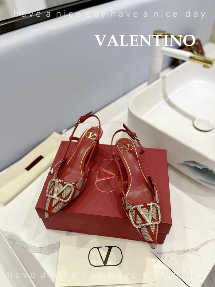 Valentino Garavani Women Fashion Shoes Pumps Luxury Brand Vlogo Signature Calfskin with Original Box 4cm Heel