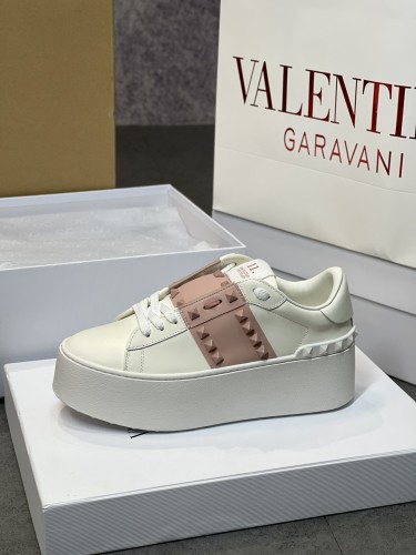 Valentino Womens Shoes Sneakers Leather Luxury Brand Women Rockstud Untitled Shoes with Original Box Whatsapp【+1-3239614486】