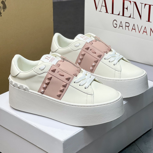 Valentino Womens Shoes Sneakers Leather Luxury Brand Women Rockstud Untitled Shoes with Original Box Whatsapp【+1-3239614486】