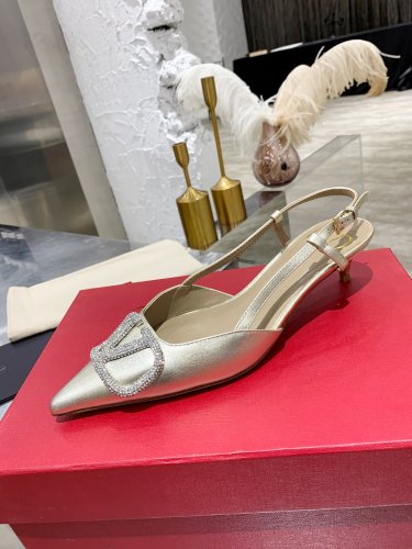 Valentino Garavani Women Fashion Shoes Pumps Luxury Brand Vlogo Signature Calfskin with Original Box 4cm Heel