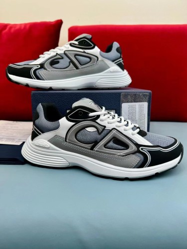 Dior Mens Shoes Sneakers Luxury Brand B30 SNEAKER White Mesh and Technical Fabric 3SN279ZND_H000 with Original Box Whatsapp【+1-3239614486】