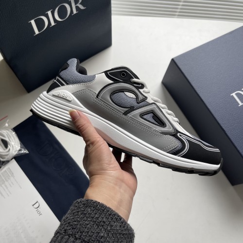 Dior Mens Shoes Sneakers Luxury Brand B30 SNEAKER White Mesh and Technical Fabric 3SN279ZND_H000 with Original Box Whatsapp【+1-3239614486】