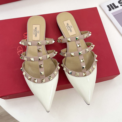 Valentino Women Shoes Mule Sandals Pointed Toe Slippers ROMAN STUD SLIDE SANDAL IN QUILTED NAPPA with Original Box Whatsapp【+1-3239614486】