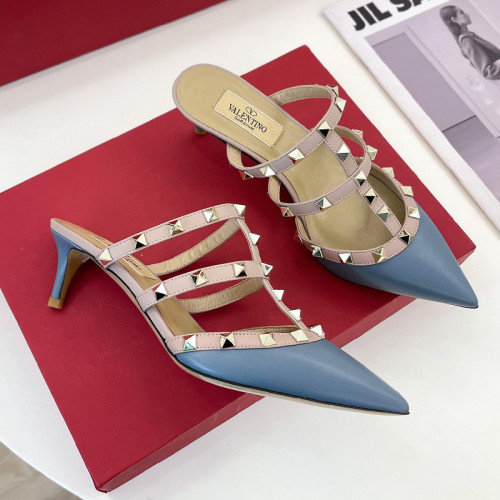 Valentino Women Shoes Mule Sandals Pointed Toe Slippers ROMAN STUD SLIDE SANDAL IN QUILTED NAPPA 5cm Heel with Original Box Whatsapp【+1-3239614486】