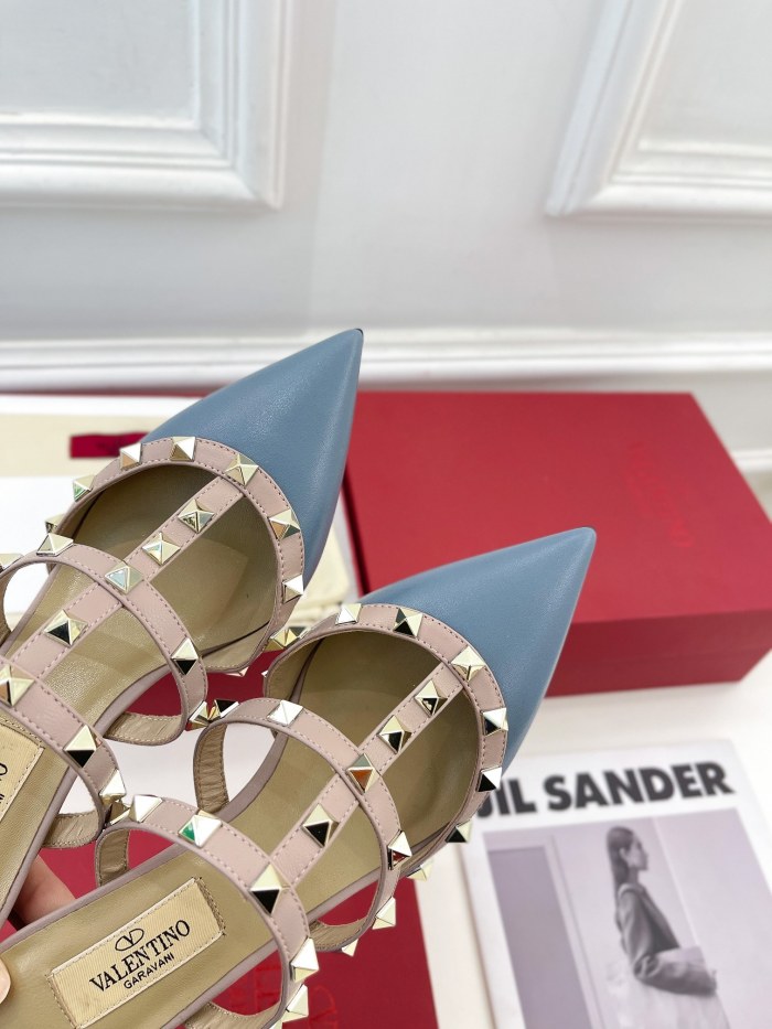 Valentino Women Shoes Mule Sandals Pointed Toe Slippers ROMAN STUD SLIDE SANDAL IN QUILTED NAPPA 5cm Heel with Original Box Whatsapp【+1-3239614486】