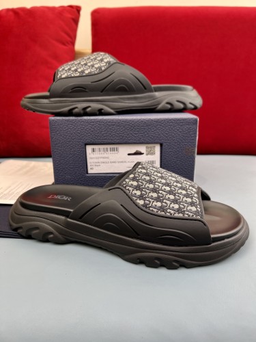 Dior Men Shoes Sandals Luxury Brand Fashion DIOR AQUA SANDAL Black Dior Oblique Jacquard with Original Box 3SA135ZSA_H969 Whatsapp【+1-3239614486】