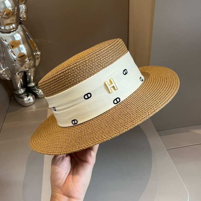 Hermes Womens Hats Luxury Brand Design Hermes Bucket Hat Straw Hat with Original Box Whatsapp 【+1-3239614486】