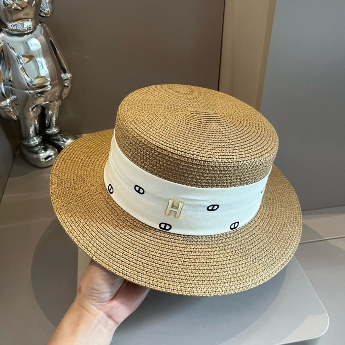 Hermes Womens Hats Luxury Brand Design Hermes Bucket Hat Straw Hat with Original Box Whatsapp 【+1-3239614486】