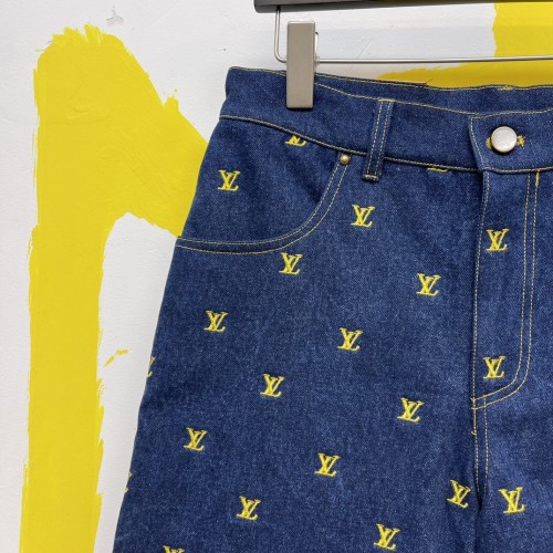 Louis Vuitton Luxury Brand Women Mens Pant Short Jeans Embroidered Signature Denim Shorts 1AFIAN Whatsapp 【+1-3239614486】