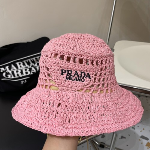 Prada Womens Hats Luxury Brand Design Prada Bucket Hat Straw Hat with Original Box Whatsapp【+1-3239614486】