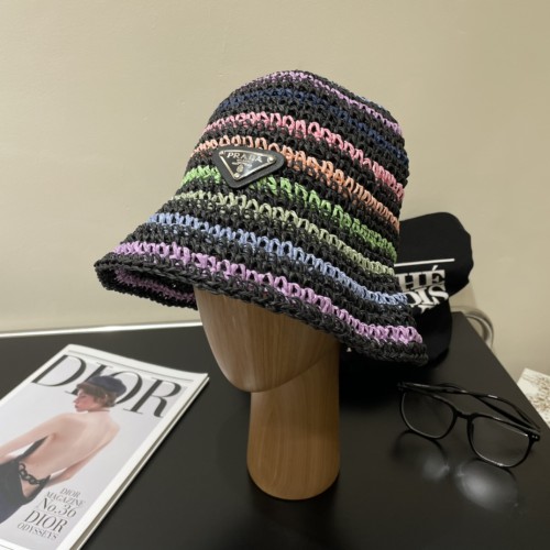 Prada Womens Hats Luxury Brand Design Prada Bucket Hat Straw Hat with Original Box Whatsapp【+1-3239614486】