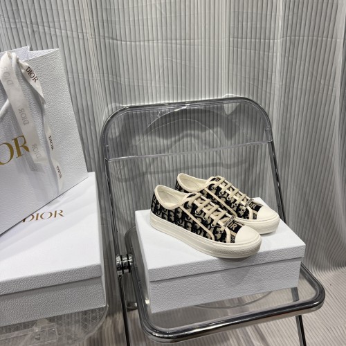 Dior Womens Shoes Fashion Sneakers WALK'N'DIOR SNEAKER Cotton Canvas Luxury Brand with Original Box Whatsapp【+1-3239614486】